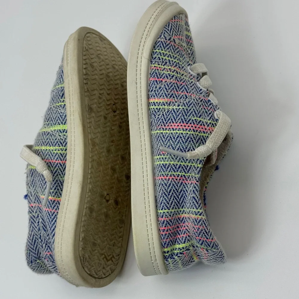 Lil‎ Lollies Girls Size 8M Blue Multi Chevron Textile Comfort Fit Sneakers